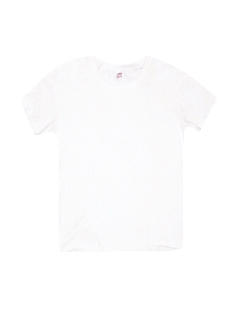 HANES Women's White Short Sleeve Shirt Medium